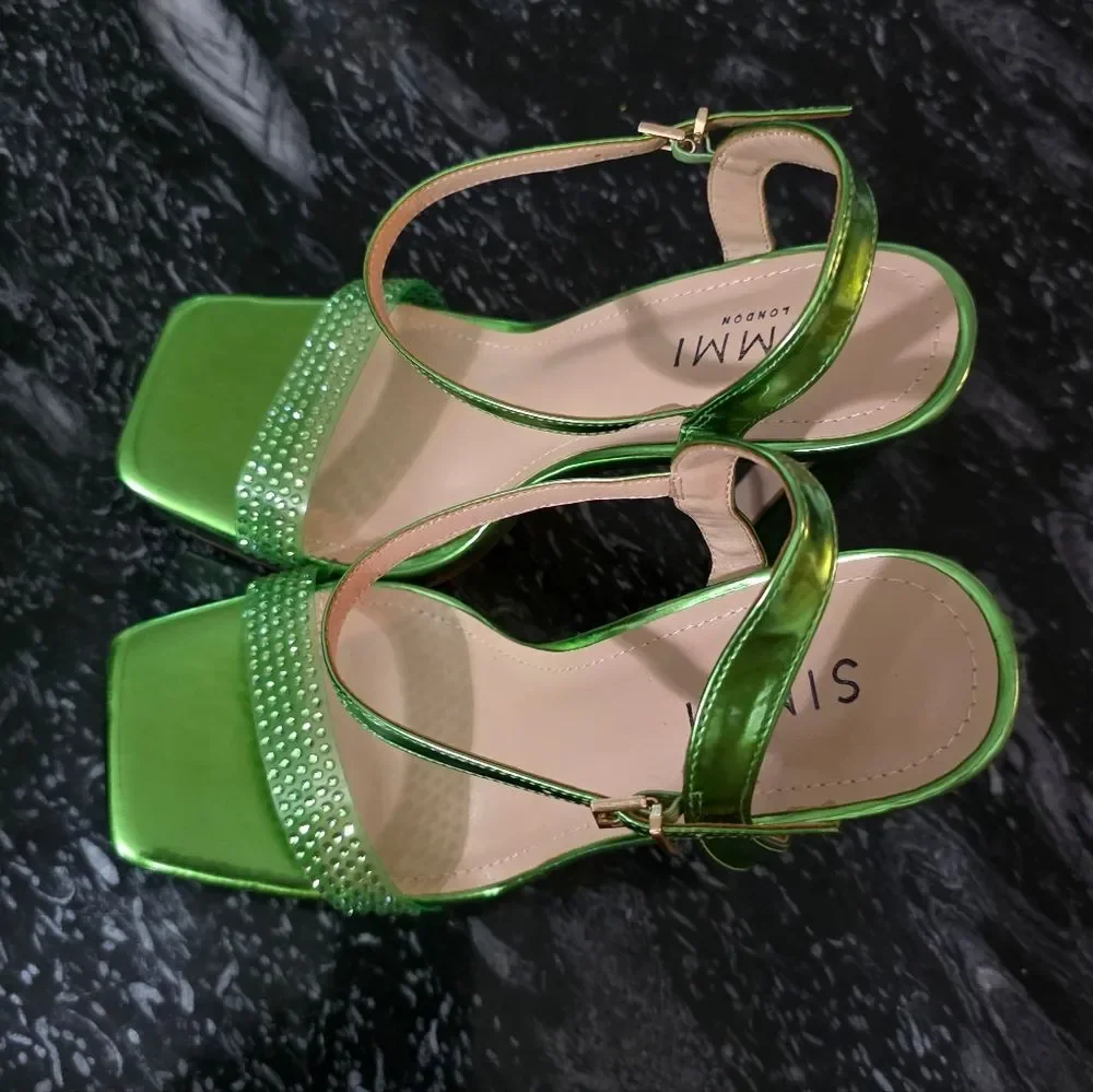BRAND NEW SIMMI LONDON WIDE FIT RHINESTONE MULE SANDALS
